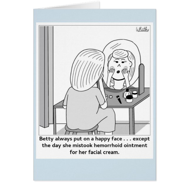 Pålagt ett lyckligt ansikte hälsningskort (Framsidan)