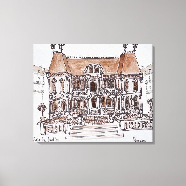 Palais de Justice domstol | Rennes, Bretagne Canvastryck (Framsida)