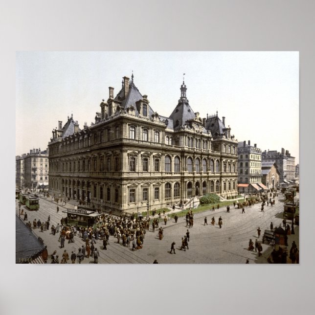 Palais de la Begun, Lyon 1900, Antique Frankrike Poster (Framsidan)