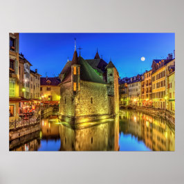 Palais de l'Ile-fängelset i den gamla staden Annec Poster