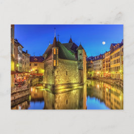 Palais de l'Ile-fängelset och -kanalen i Annecy-st Vykort