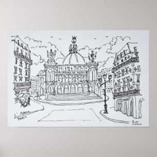 Palais Garnier operahus Paris, Frankrike Poster
