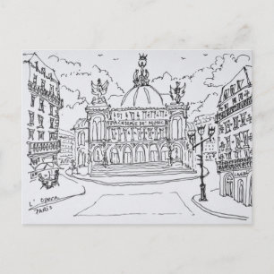Palais Garnier operahus Paris, Frankrike Vykort