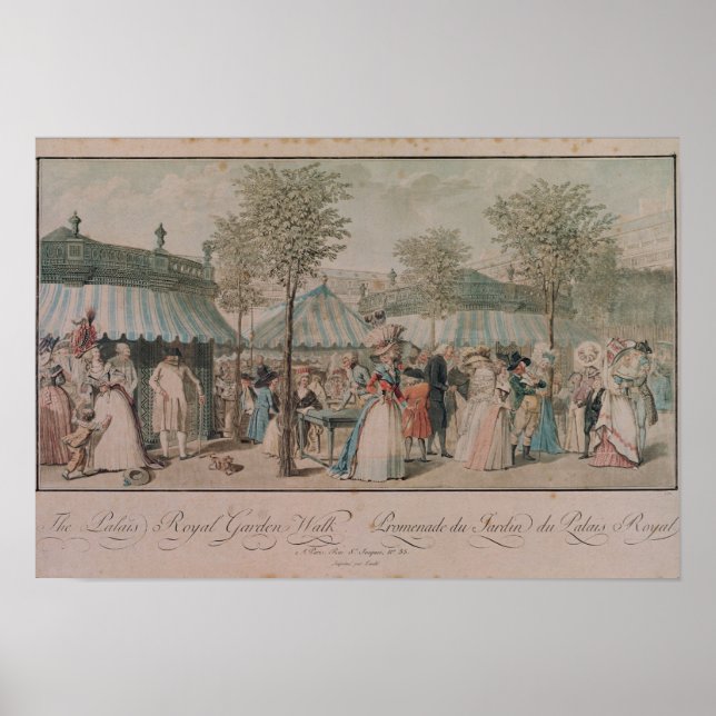 Palais-Royalet Garden Walk, 1787 Poster (Framsidan)