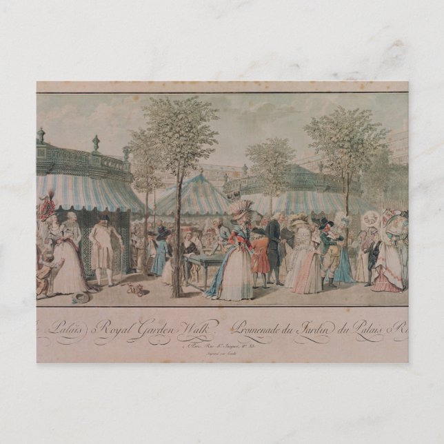 Palais-Royalet Garden Walk, 1787 Vykort (Framsida)