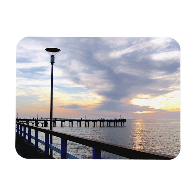 Palanga Pier Sunset, LITAUEN - Magnet (Horisontell)