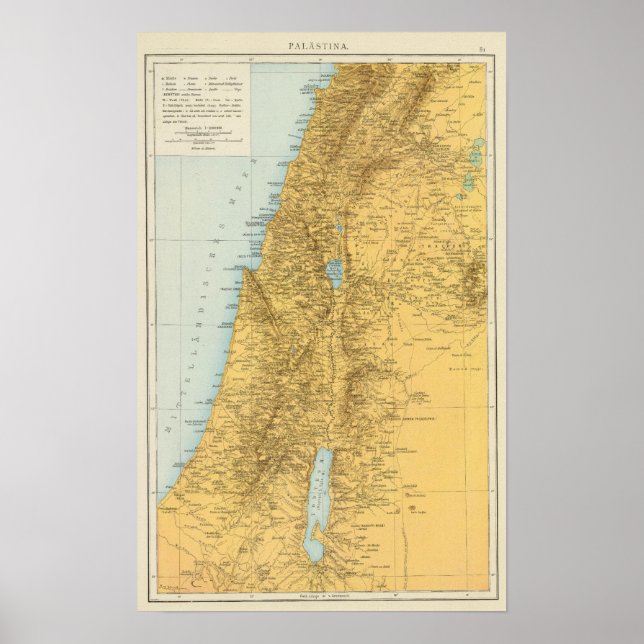 Palastina - Palestina Atlas Karta Poster (Framsidan)