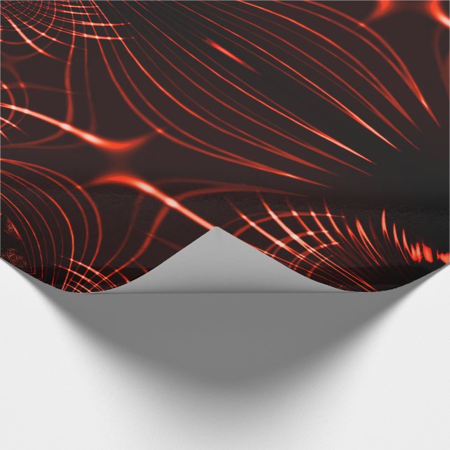 Pålat brunt kurvor från korallstarkt ljus presentpapper (Hörn)