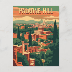 Palatine Backe, Rom, Italien Ruins Art Vykort