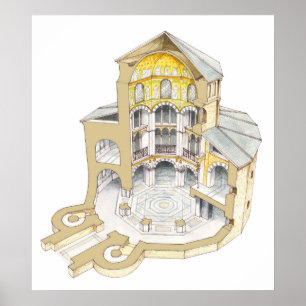 Palatine Chapel. Aachen. Tyskland Poster