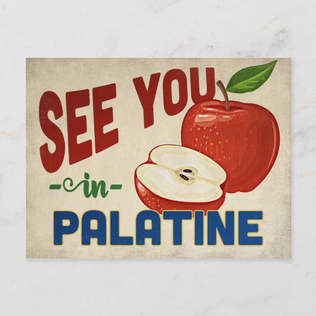 Palatine Illinois Apple - Vintage resor Vykort (Framsida)