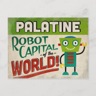 Palatine Illinois Robot - Funny Vintage Vykort