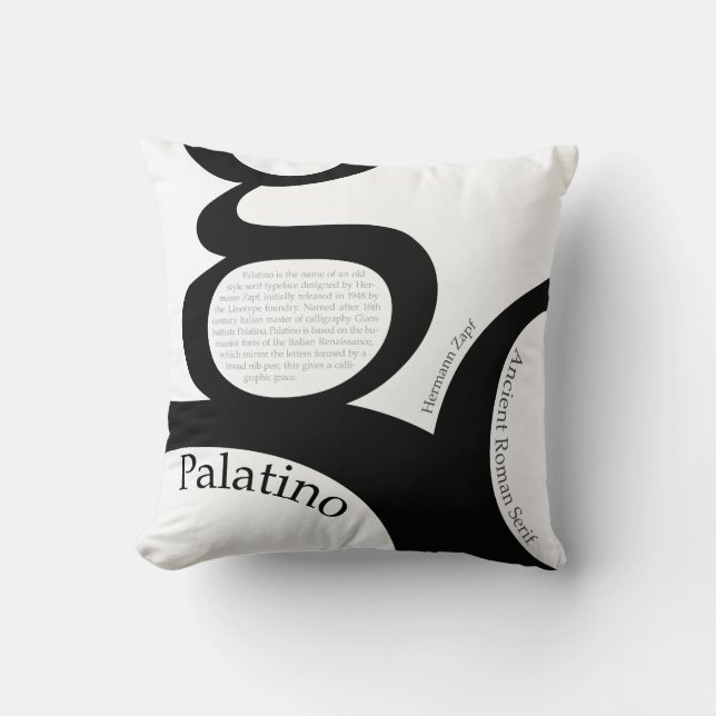Palatino Typography Demo Kudde (Framsida)