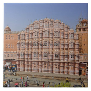 Palats av vindarna (Hawa Mahal), Jaipur, Indien, Kakelplatta