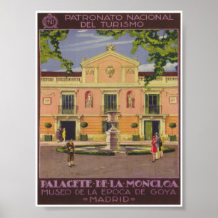 Palatset Monkloa Spain Vintage resor Poster