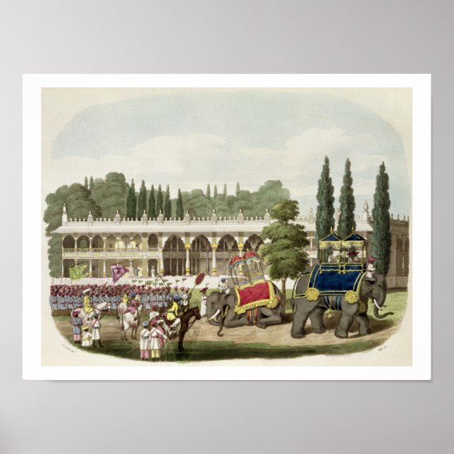 Palatset Tippoo Sahib (1749-99) graverat av T Poster (Framsidan)