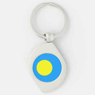 Palau flag swirl silverfärgad nyckelring