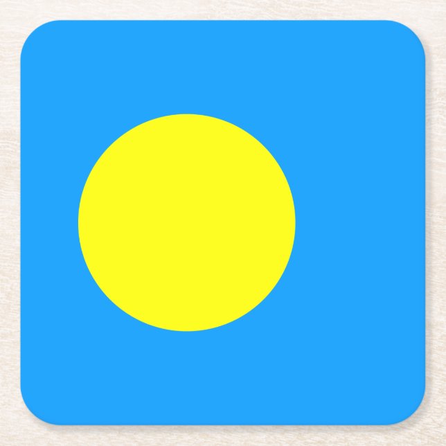 Palau flag underlägg papper kvadrat (Framsidan)