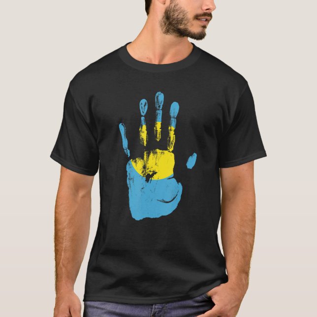 Palau Flagga Hand Manar Women Kids T Shirt (Framsida)