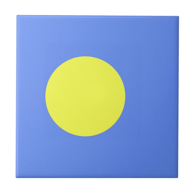 Palau flagga kakelplatta (Framsidan)