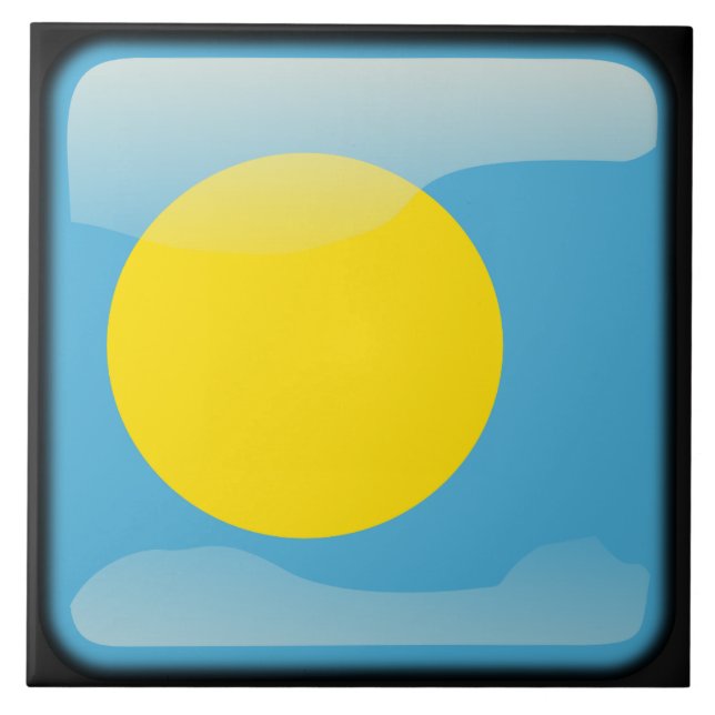 Palau-flagga Kakelplatta (Framsidan)