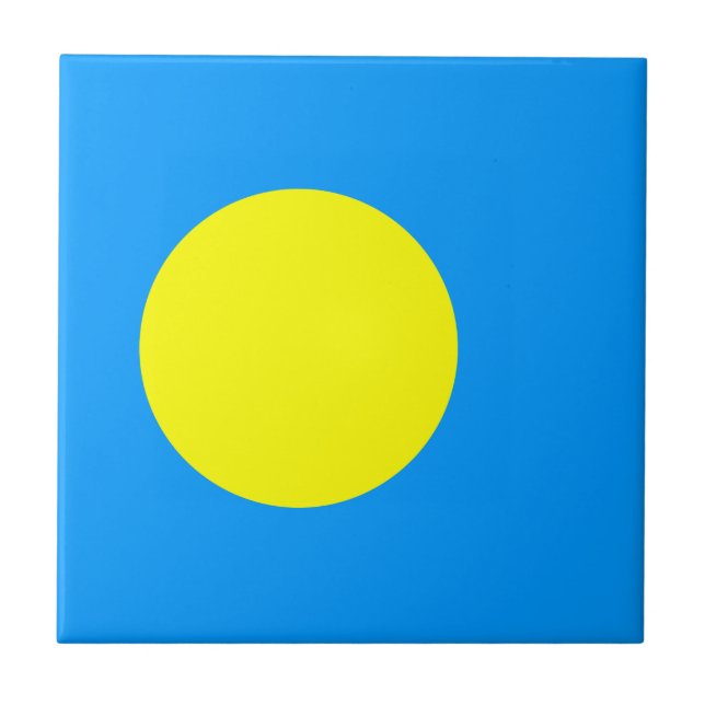 Palau flagga kakelplatta (Framsidan)