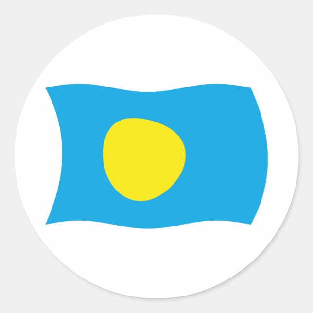 Palau Flagga Klistermärke (Framsida)