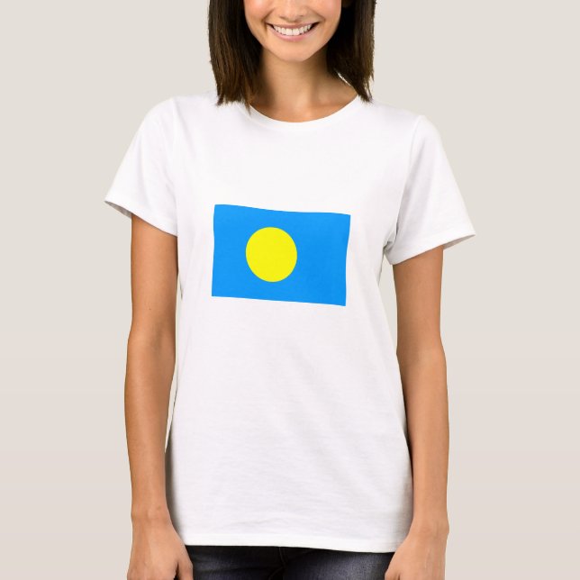 Palau Flagga T Shirt (Framsida)
