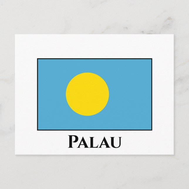 Palau Flagga Vykort (Framsida)