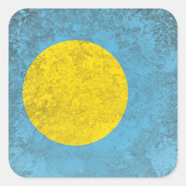 Palau Fyrkantigt Klistermärke (Framsida)