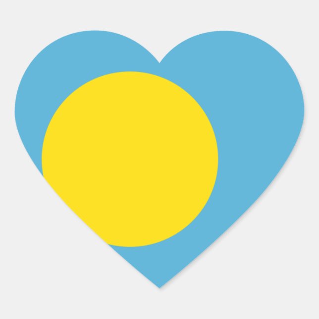 palau hjärtformat klistermärke (Framsida)