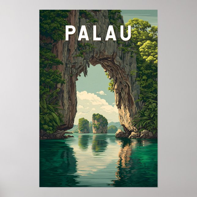 Palau Illustration Resa Konst Vintage Poster (Framsidan)