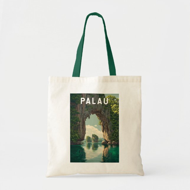 Palau Illustration Resa Konst Vintage Tygkasse (Framsidan)