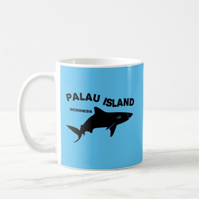 Palau Island-Dykan med hajar Kaffemugg (Vänster)
