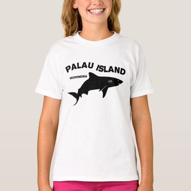 Palau Island-Dykan med hajar T Shirt (Framsida)