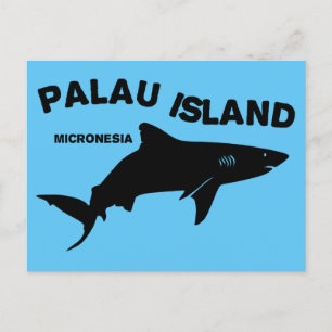 Palau Island-Dykan med hajar Vykort