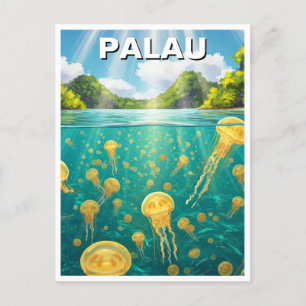 Palau Jellyfish Sjö Travel Vykort