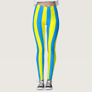Palau National Flagga Färg Lodrät Stripe Leggings