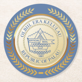 Palau Officiell Seal Underlägg Papper Rund