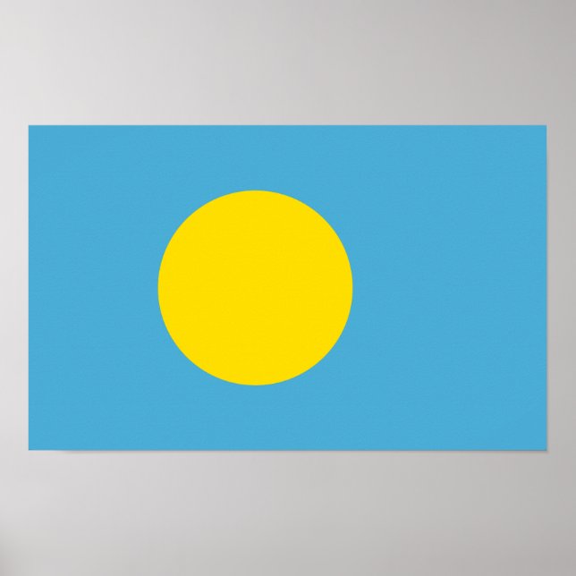 Palau - Palauan Flagga Poster (Framsidan)