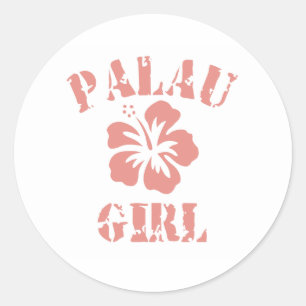 Palau Rosa Girl Runt Klistermärke