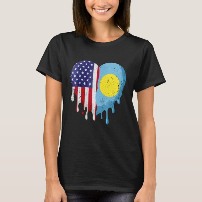 Palauan American Patriot Grown Land Smälter Hea T Shirt (Framsida)