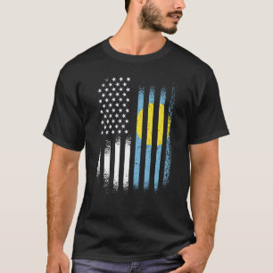 Palauan American Patriot Grown Land USA flagga S T Shirt