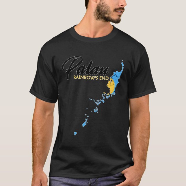 Palauan Flagga Karta i Palau T Shirt (Framsida)