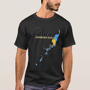 Palauan Flagga Karta i Palau T Shirt