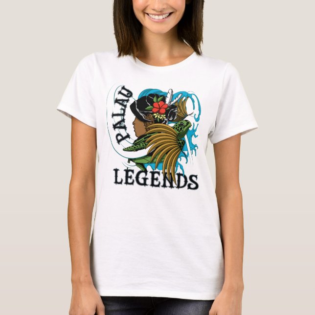 Palauisk sköldpadda- & gräskjollegend t shirt (Framsida)