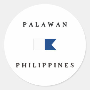 Palawan Filippinerna Alpha Dive Flagga Runt Klistermärke
