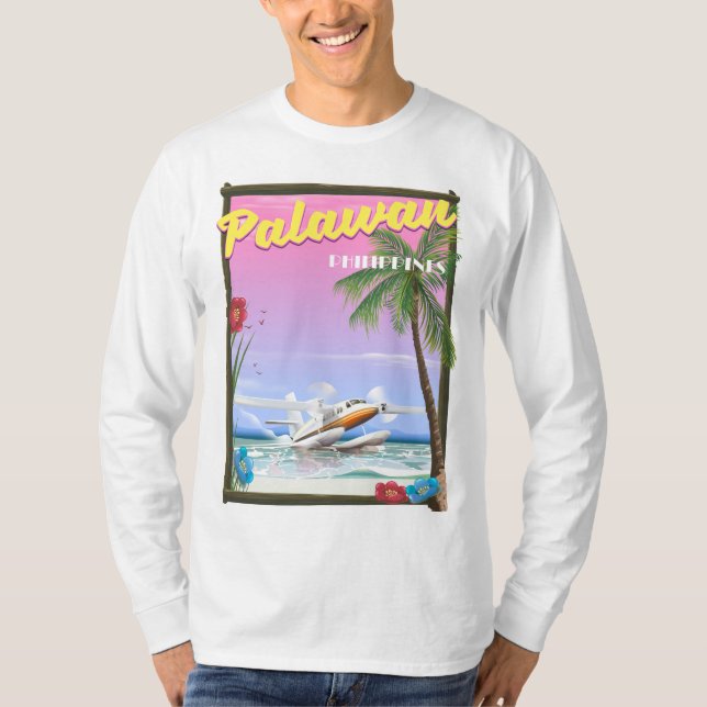 Palawan Filippinerna flygplansaffisch T Shirt (Framsida)