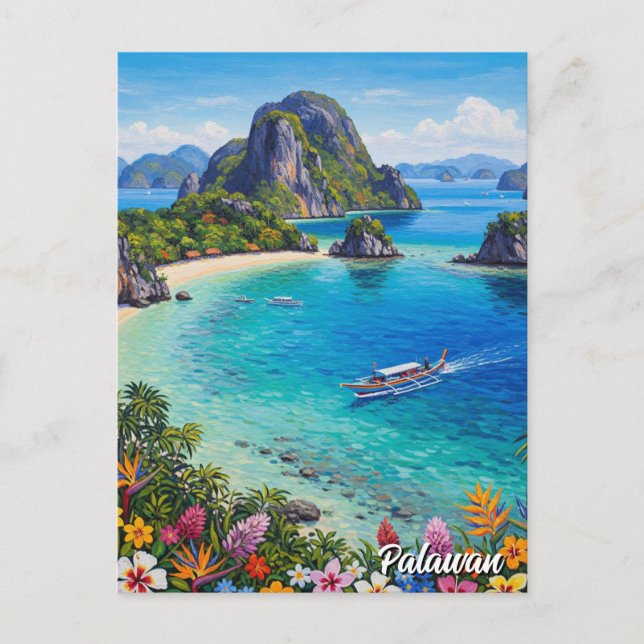 Palawan Filippinerna Travel Vykort (Framsida)