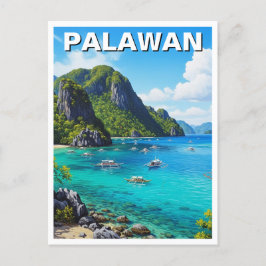 Palawan Filippinerna Travel Vykort